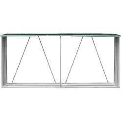 vidaXL brændeskur til haven 330x84x152 cm galvaniseret stål grøn