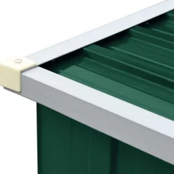 vidaXL brændeskur til haven 330x84x152 cm galvaniseret stål grøn
