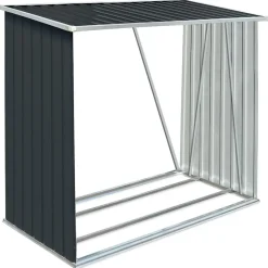 vidaXL brændeskur til haven 163x83x154 cm galvaniseret stål antracitgrå
