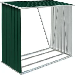 vidaXL brændeskur til haven galvaniseret stål 163x83x154 cm grøn