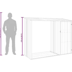 vidaXL brændeskur 245x98x159 cm galvaniseret stål antracitgrå