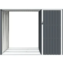 vidaXL brændeskur 245x98x159 cm galvaniseret stål antracitgrå