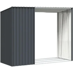 vidaXL brændeskur 245x98x159 cm galvaniseret stål antracitgrå