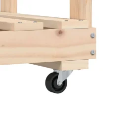 vidaXL brændestativ med hjul 76,5x40x108 cm massivt fyrretræ