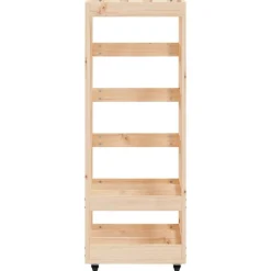 vidaXL brændestativ med hjul 40x49x110 cm massivt fyrretræ