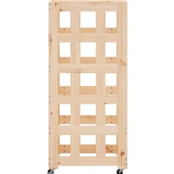 vidaXL brændestativ med hjul 40x49x110 cm massivt fyrretræ