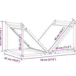 vidaXL brændestativ 70x43x34,5 cm koldvalset stål antracitgrå