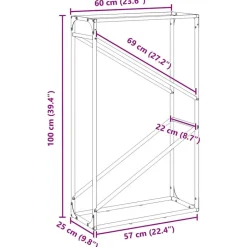 vidaXL brændestativ 60x25x100 cm koldvalset stål antracitgrå