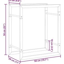 vidaXL brændestativ 50x28x56 cm rustfrit stål