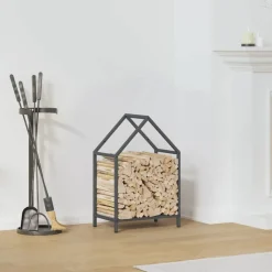 vidaXL brændestativ 40x25x60 cm koldvalset stål antracitgrå