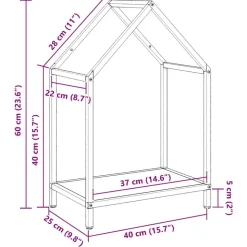 vidaXL brændestativ 40x25x60 cm koldvalset stål antracitgrå