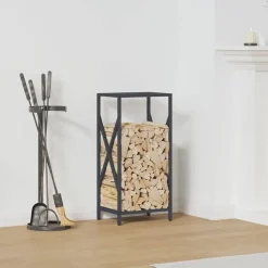 vidaXL brændestativ 34x25x70 cm koldvalset stål antracitgrå