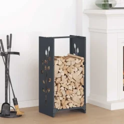 vidaXL brændestativ 40x30x80 cm koldvalset stål antracitgrå