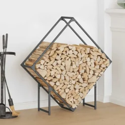 vidaXL brændestativ 100x25x100 cm koldvalset stål antracitgrå