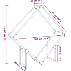 vidaXL brændestativ 100x25x100 cm koldvalset stål antracitgrå