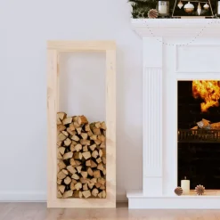 vidaXL brændestativ 41x25x100 cm massivt fyrretræ