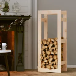 vidaXL brændestativ 41x25x100 cm massivt fyrretræ