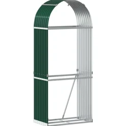 vidaXL brændestativ 80x45x190 cm galvaniseret stål grøn