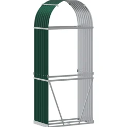 vidaXL brændestativ 80x45x190 cm galvaniseret stål grøn