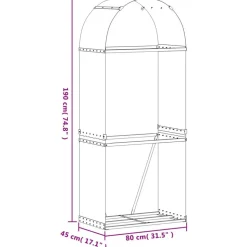 vidaXL brændestativ 80x45x190 cm galvaniseret stål grøn