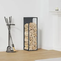 vidaXL brændestativ 25x25x80 cm koldvalset stål antracitgrå