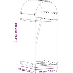 vidaXL brændestativ 40x45x100 cm galvaniseret stål grøn