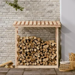 vidaXL brændestativ 108x64,5x110 cm massivt fyrretræ