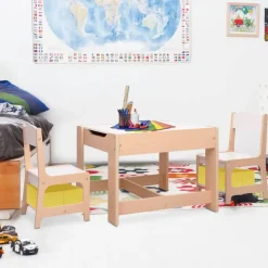 vidaXL børnebord med 2 stole MDF