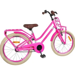 vidaXL Børnecykel 18 tommer til 5-7 år gammel Mørk pink