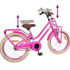 vidaXL Børnecykel 18 tommer til 5-7 år gammel Mørk pink