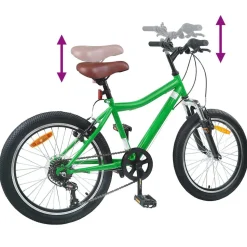 vidaXL Børnecykel 20 tommer 6-Speed til børn i alderen 6-11 år Grøn