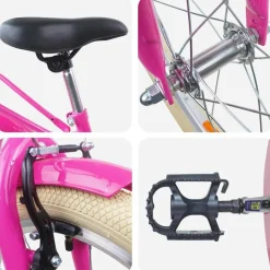 vidaXL Børnecykel 20 tommer til børn i alderen 6-11 år Mørk pink