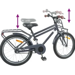 vidaXL Børnecykel 18 tommer til 5-7 år gammel Mørkegrå
