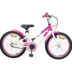 vidaXL Børnecykel Med Trænehjul 18 tommer til 5-7 år gammel Lyserød