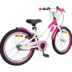 vidaXL Børnecykel Med Trænehjul 18 tommer til 5-7 år gammel Lyserød