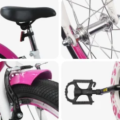 vidaXL Børnecykel Med Trænehjul 18 tommer til 5-7 år gammel Lyserød