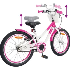 vidaXL Børnecykel Med Trænehjul 18 tommer til 5-7 år gammel Lyserød