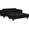 vidaXL børnesofa med fodskammel 100x50x30 cm kunstlæder sort