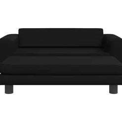 vidaXL børnesofa med fodskammel 100x50x30 cm kunstlæder sort