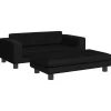 vidaXL børnesofa med fodskammel 100x50x30 cm fløjl sort