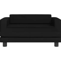 vidaXL børnesofa med fodskammel 100x50x30 cm fløjl sort