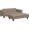 vidaXL børnesofa med fodskammel 100x50x30 cm kunstlæder cappuccino