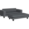 vidaXL børnesofa med fodskammel 100x50x30 cm fløjl mørkegrå