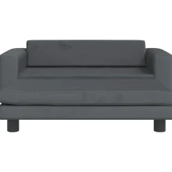 vidaXL børnesofa med fodskammel 100x50x30 cm fløjl mørkegrå