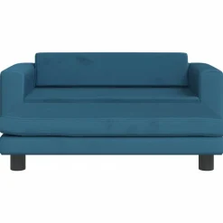 vidaXL børnesofa med fodskammel 100x50x30 cm fløjl blå