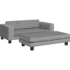vidaXL børnesofa med fodskammel 100x50x30 cm fløjl lysegrå
