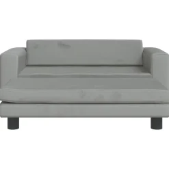 vidaXL børnesofa med fodskammel 100x50x30 cm fløjl lysegrå
