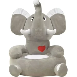 vidaXL børnestol i plys grå elefant