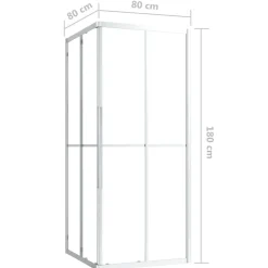 vidaXL brusekabine 80x80x180 cm sikkerhedsglas