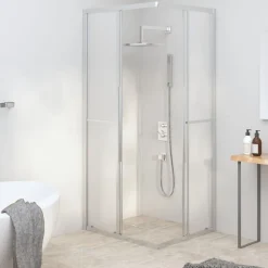 vidaXL brusekabine 90x70x180 cm matteret sikkerhedsglas